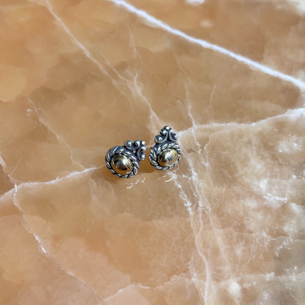 Brighton gold/ silver stud earrings